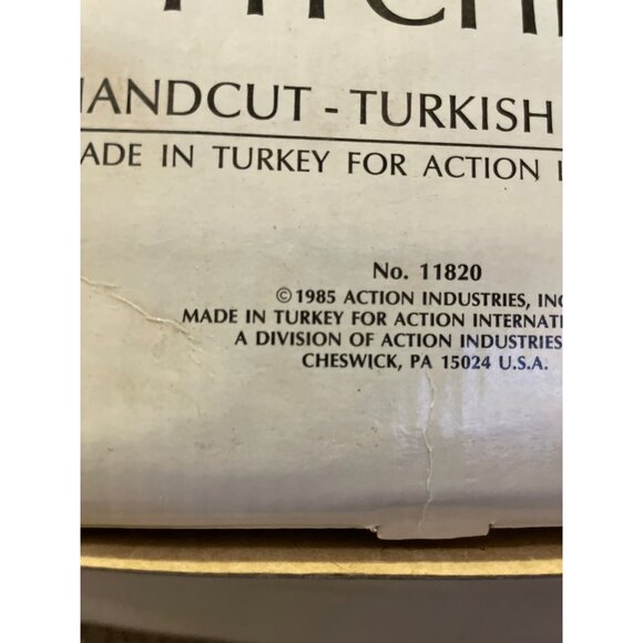 Vintage 1985 Action Industries Floral Lace Pitcher Hand-cut Turkish Crystal NEW - Picture 8 of 16